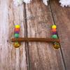 TOVINANNA Colorful Wooden Parrot Swing Toy with Colorful Beads for Small to Medium Birds view 3