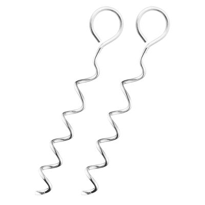 STOBAZA 2-Piece Iron Spiral Anchors for Dogs, Portable Garden Stakes for Dog Leashes