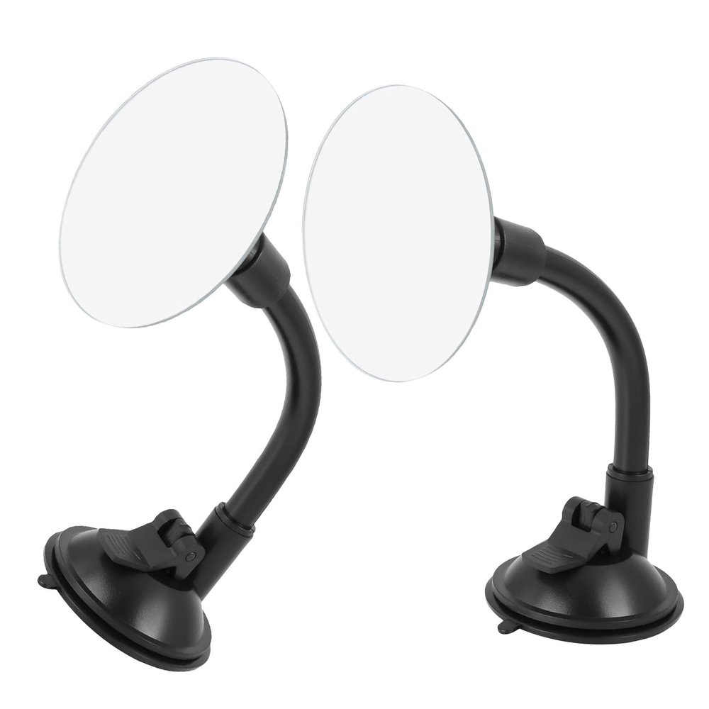 NUSITOU 2-Pack Adjustable Suction-Cup Mirrors with Rotating Arm
