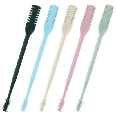 CHILDWEET 5-Pack Manual Nose Hair Trimmers with Dual Heads, Stainless Steel and Rubber, for Women and Men, Random Color