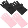 HOOWIFFY Fingerless UV Manicure Gloves, Pink and Black, 2-Piece Polyester Set view 1
