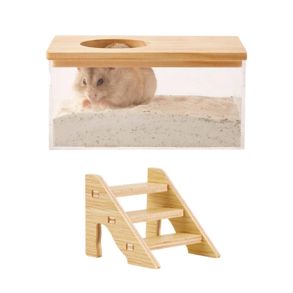 YPBEW Small Animal Bath House with Transparent Wall and Wooden Cover