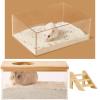 YPBEW Small Animal Bath House with Transparent Wall and Wooden Cover view 2