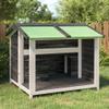 Gray Dog House 96x87x80.5 cm Solid Pine with Waterproof Roof view 2