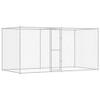 Silver Outdoor Dog Kennel, 400 x 200 x 200 cm, Galvanized Steel view 1