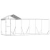 Galvanized Steel Dog Kennel with Roof, Silver, 6 x 2 x 2.5 m, Outdoor Pet Enclosure with Lockable Door view 1