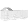 Galvanized Steel Dog Kennel with Roof, Silver, 6 x 2 x 2.5 m, Outdoor Pet Enclosure with Lockable Door view 3