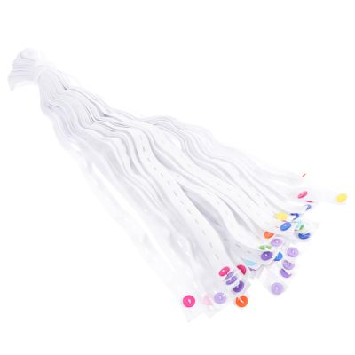 Toyvian 50-Piece Adjustable White Elastic Diaper Fasteners for Babies