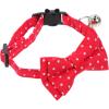 ifundom Adjustable Cat and Dog Collar with Bow Tie and Bell in Red view 1