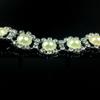 BATHVEVE Adjustable White Dog Collar with Faux Pearls, Crystals and Hanging Charm view 2
