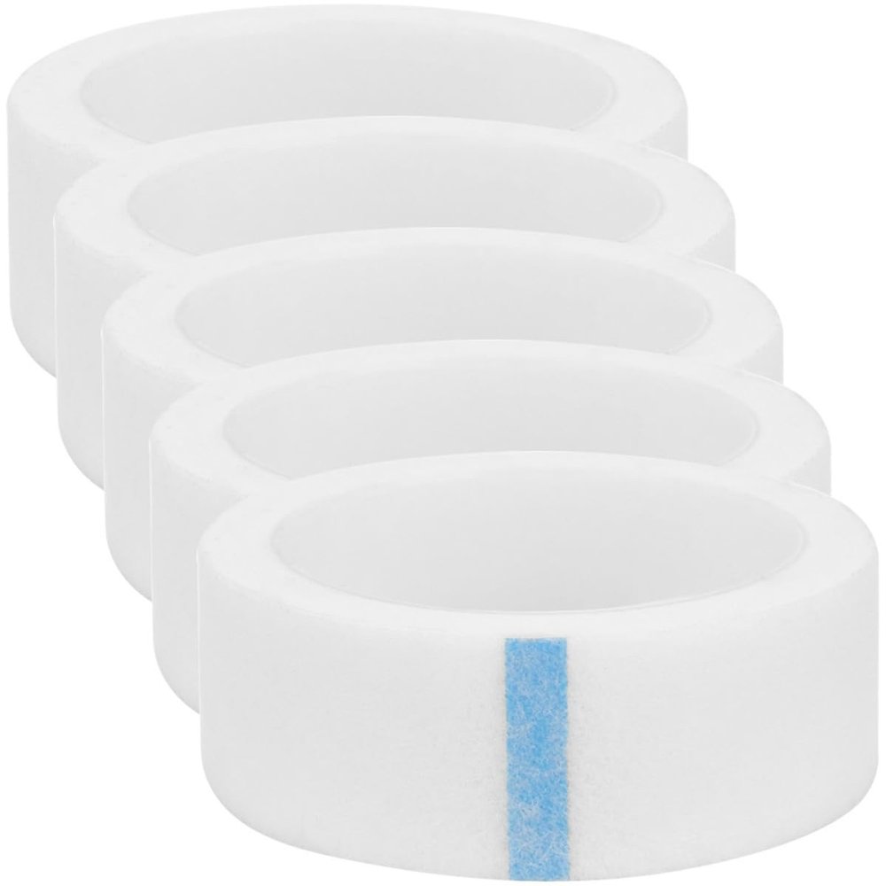 CHILDWEET Eyelash Tape, 5 Rolls, White, 1.2 cm Wide, 4 per Roll, Breathable and Easy to Tear Off