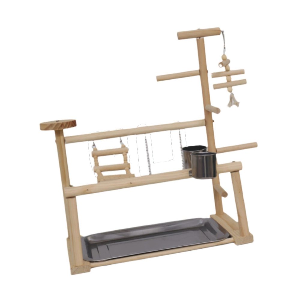 KTUXZCI Innovative Wooden Parrot Playground with Perch for Small Birds