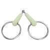 LKUREASDR Rubber-Covered Stainless Steel Horse Bit, Loose-Ring Apple-Flavored Snaffle view 1