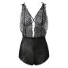 2026 Printed Mesh Lingerie Bodysuit Set (Black, S) view 2