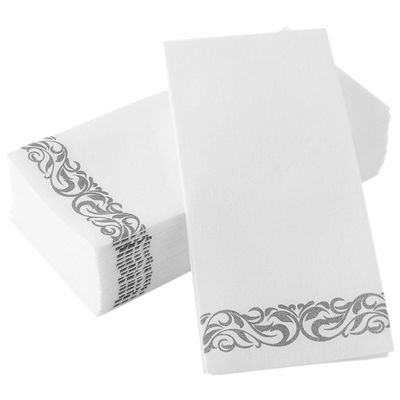 Disposable Paper Napkins, 25 Count, Silver, Elegant for Dinners and Banquets