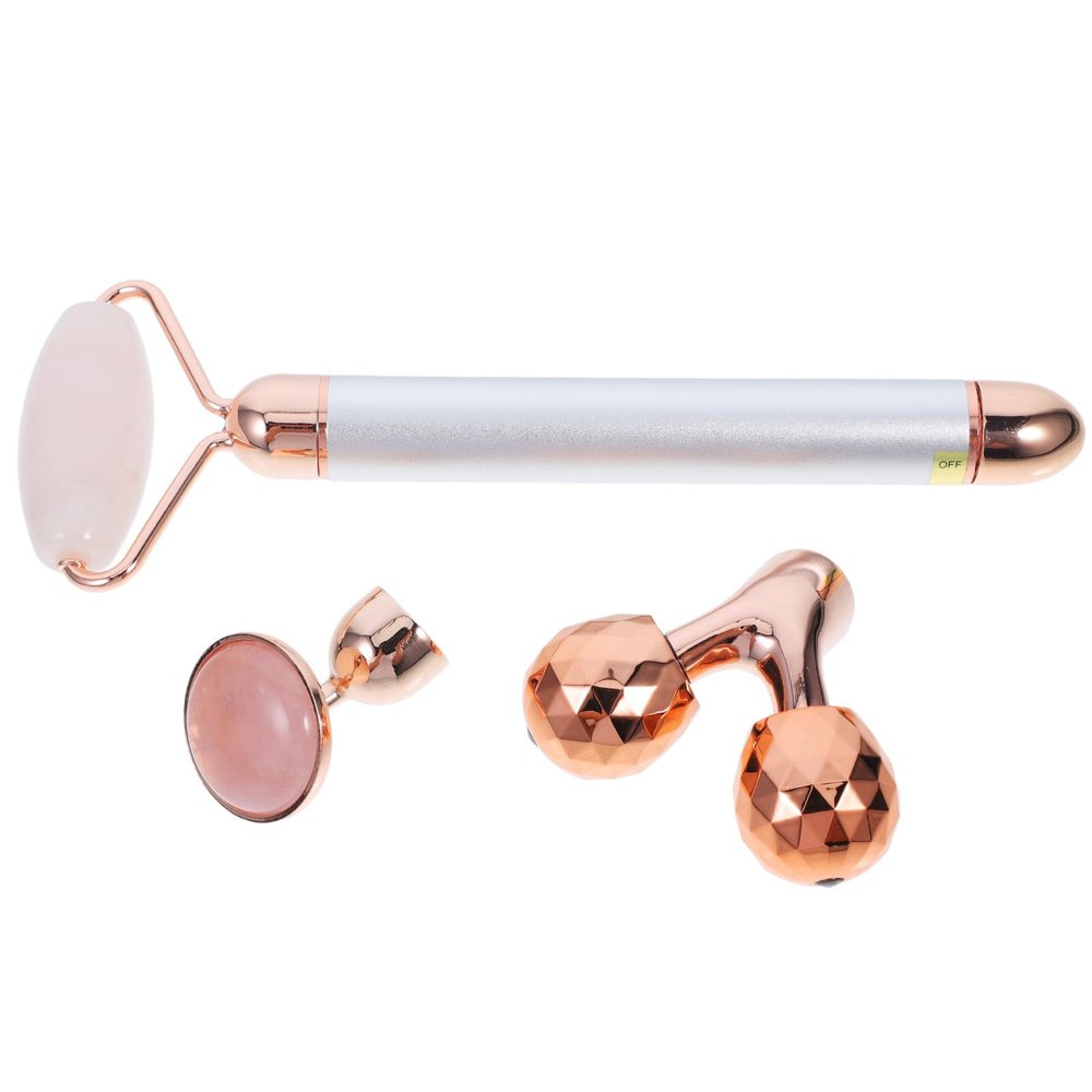 Electric 3-in-1 Jade Powder and Zinc Alloy Facial Roller