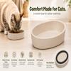Kaunis Oval Beige Bamboo Cat Bowl, Non-Slip, 270 ml - Flamingo view 3