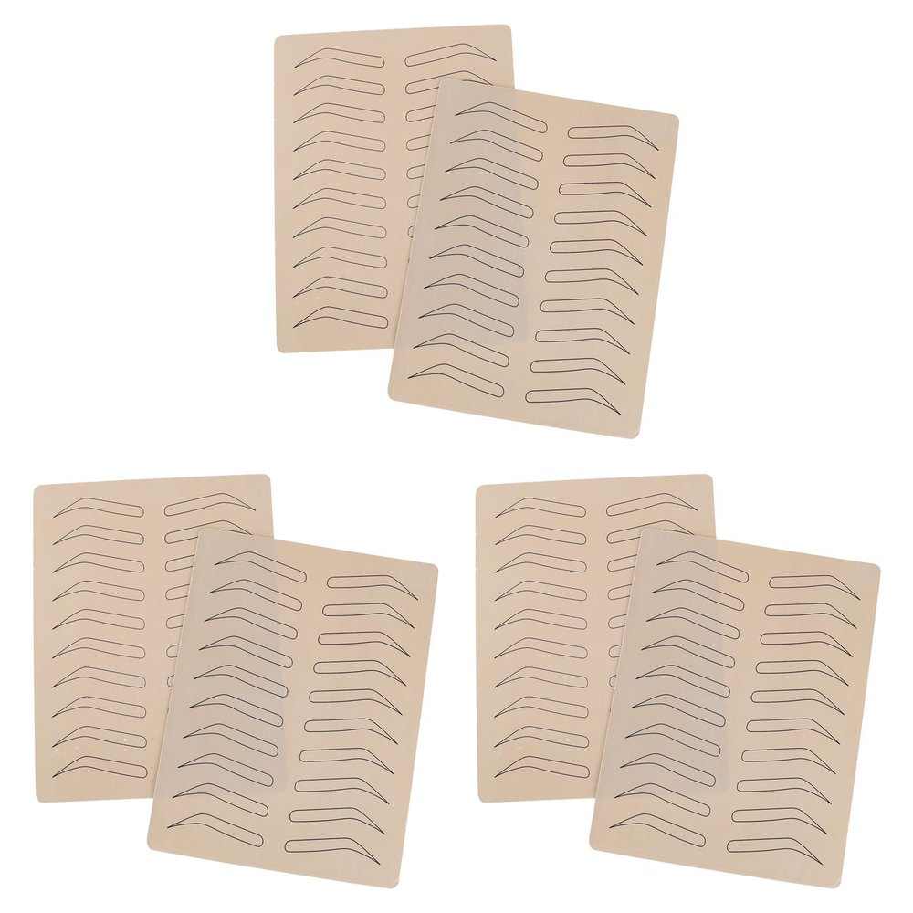 ibasenice Flexible Practice Skin, 6-Piece Rubber Pack for Precise Eyebrow Tattooing and Microblading