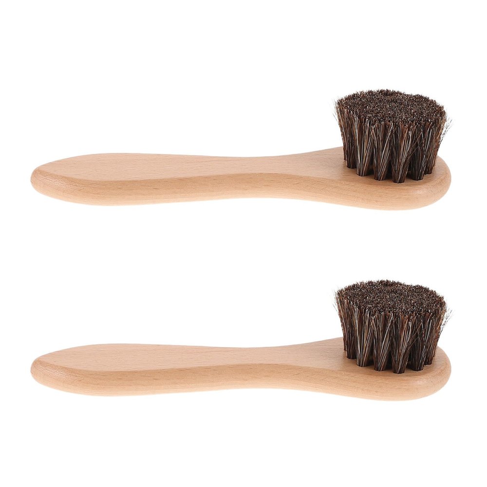 Small Animal Bath Brushes with Wooden Handle, Soft Bristles, 2-Pack