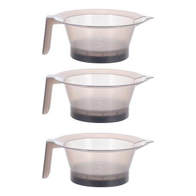 Mikikit 3-Piece Plastic Hair Dye Bowls, Stackable, Anti-Static and Shatterproof