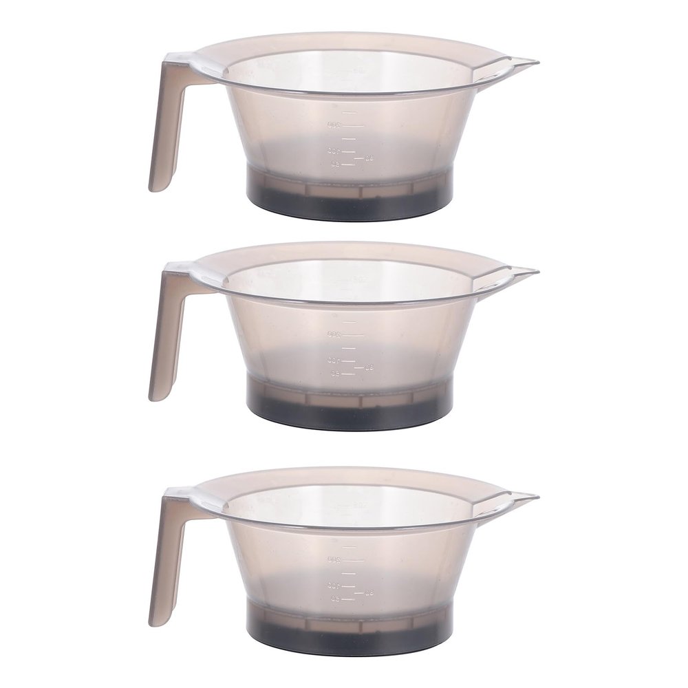 Mikikit 3-Piece Plastic Hair Dye Bowls, Stackable, Anti-Static and Shatterproof