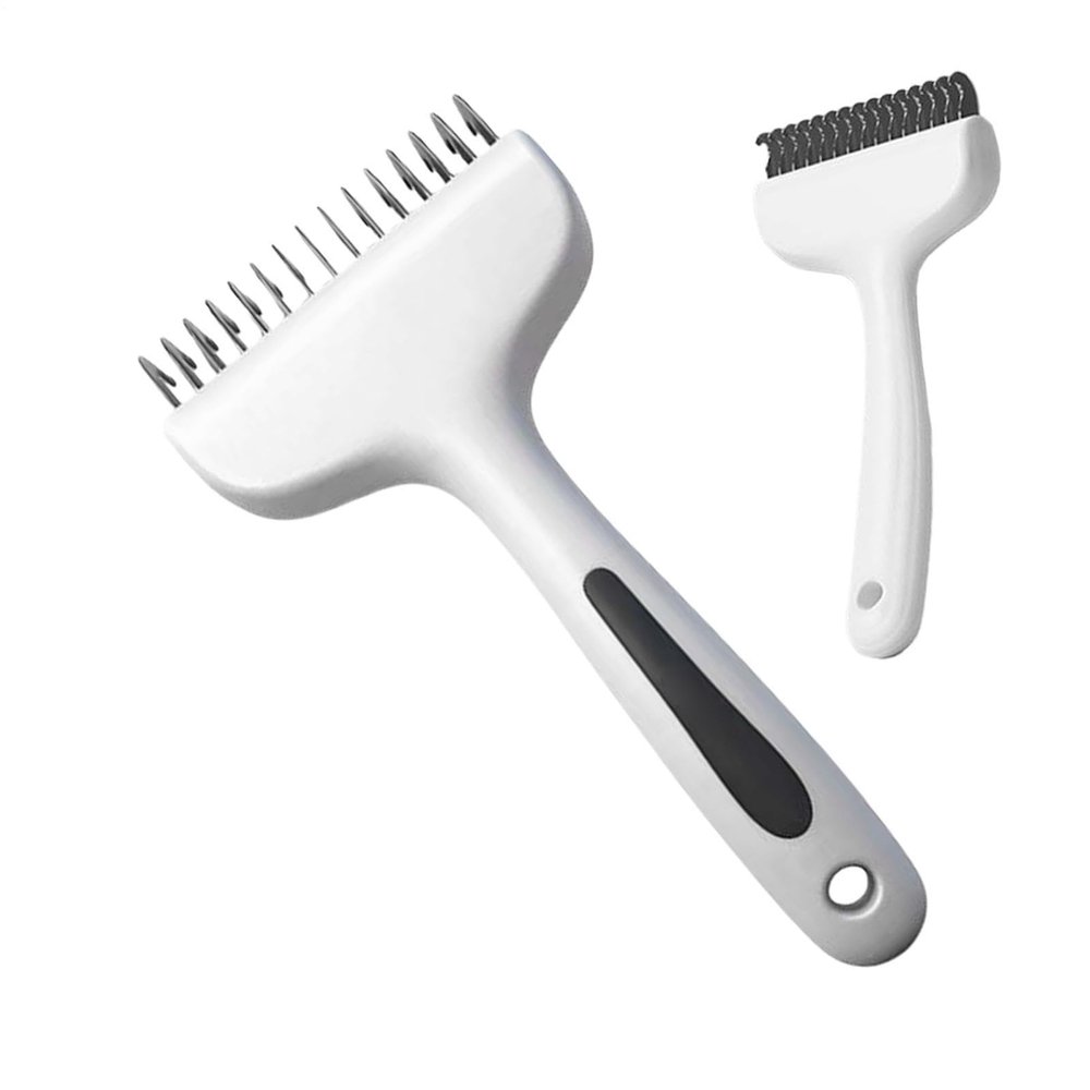 Cat Comb 8 x 17 cm, Stainless Steel Teeth, Ergonomic Non-Slip Grip