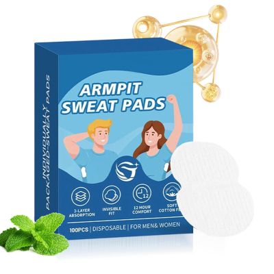 Underarm Sweat Pads, 100 Count, Invisible Odor-Absorbing Underarm Patches