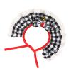 YPBEW Christmas Plaid Pet Neck Scarf with Small Bells view 3