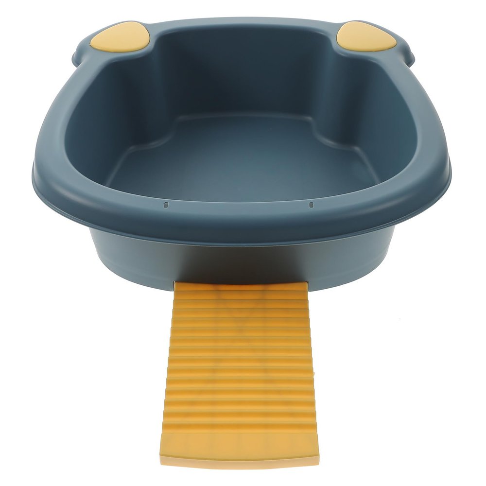 HAKIDZEL Baby Wash Basin with Cat Ears, Integrated Hidden Washboard, Blue