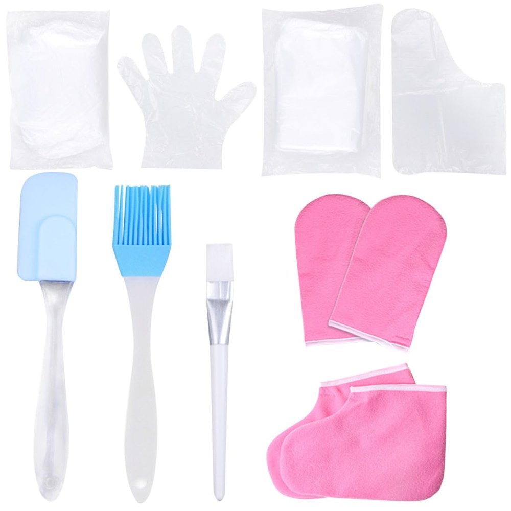 POPETPOP Paraffin Wax Gloves for Hand and Foot Care, Cotton and Plastic, Random Color