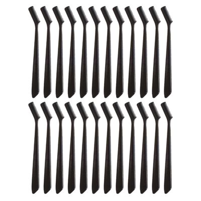 30-Piece Portable Eyebrow Comb Set, PP, Black, Small