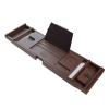 Adjustable Extendable Waterproof Bamboo Bathtub Tray with Storage Board view 2