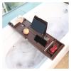 Adjustable Extendable Waterproof Bamboo Bathtub Tray with Storage Board view 3
