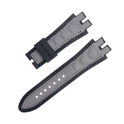 KGFCE Fr EXCALIBUR Series 28 mm Nubuck Leather Watch Strap Accessory Compatible with Roger Dubuis Watch Band (Gray 2)