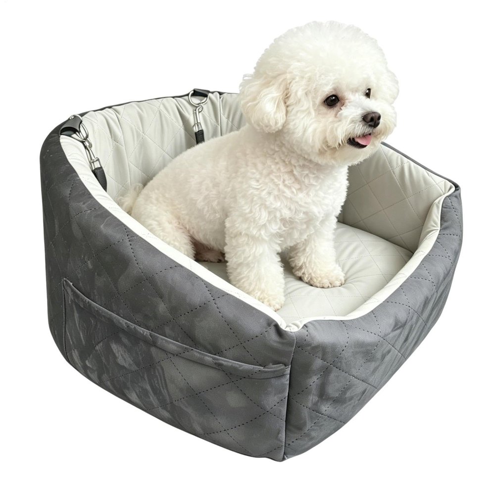 Non-Slip Dog Car Seat with Safety Belt Storage Pocket