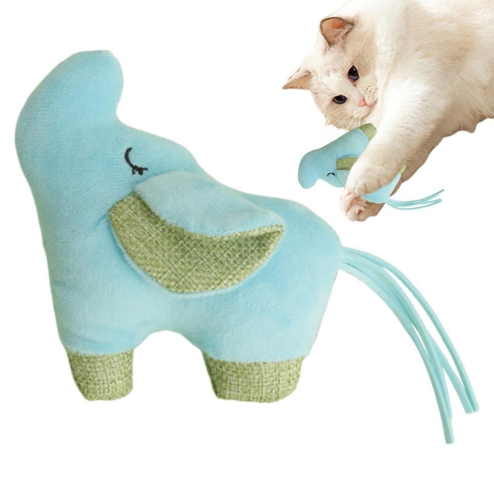 Catnip Toy with Crinkle Sound, 28g Elephant Plush Teaser