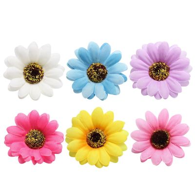 Bohemian Sunflower Hair Clips, 6-Piece Fabric Set