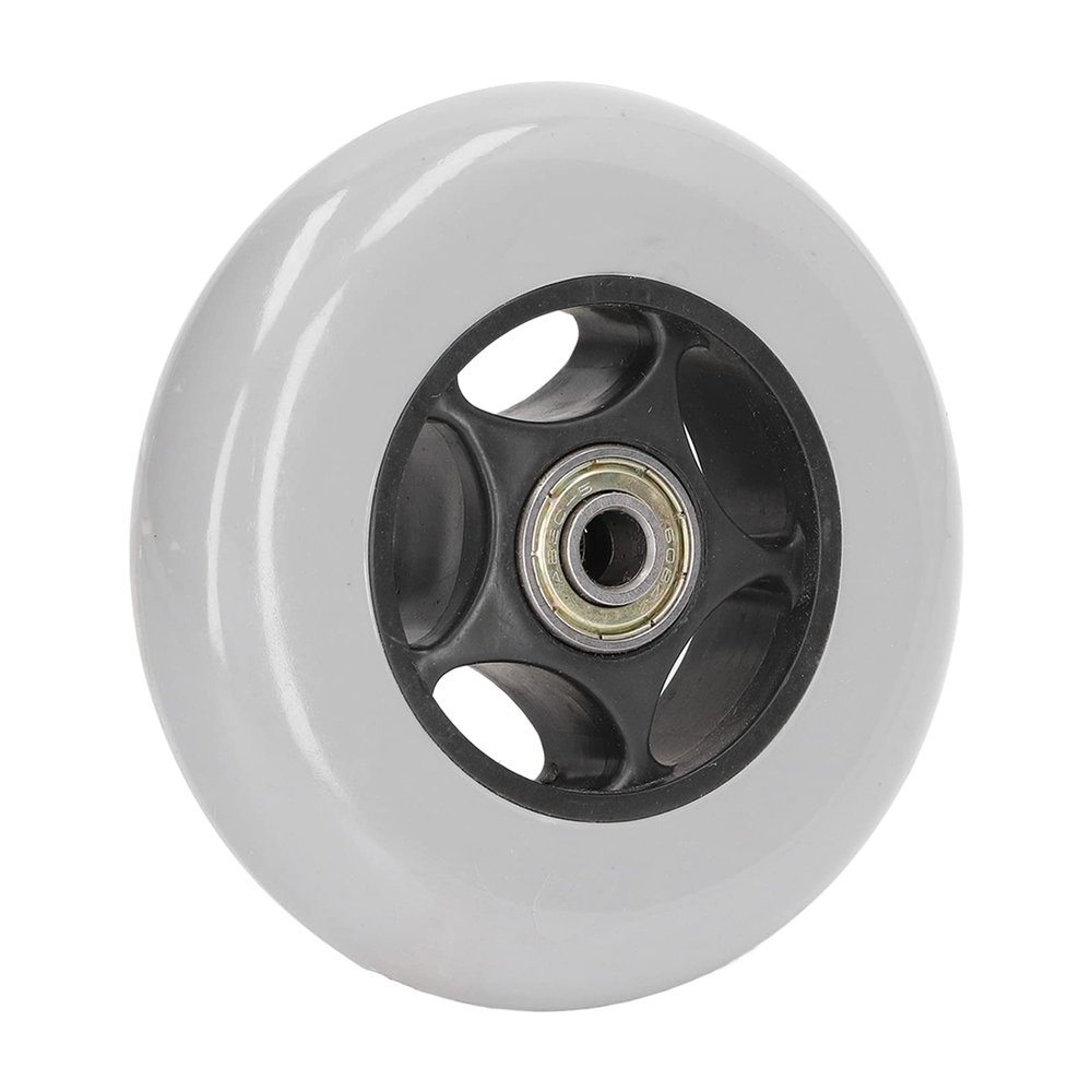 Cryfokt 4-Inch Rubber Wheel for Wheelchairs, Non-Slip, Low-Noise, Gray