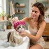 Ceweao Waterproof Reusable Shower Caps for Dogs with Adjustable Fit view 2