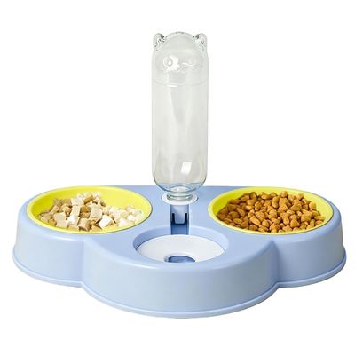 Food and Water Bowl Set with 3 Removable Elevated Bowls and Automatic Water Dispenser