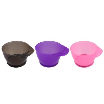 Alipis 3-Piece Plastic Hair Dye Bowls with Handles, Black and Purple