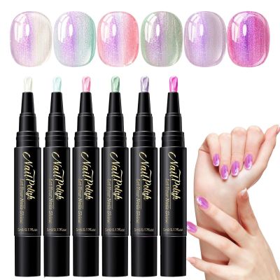 Water-Based Gel Nail Art Pens, 6 Colors, Quick-Drying
