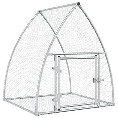 Mhdvray Galvanized Steel Rabbit Hutch 105 x 100 x 120 cm, Stable Outdoor Run for Rabbits, Chickens and Small Animals with Lockable Door