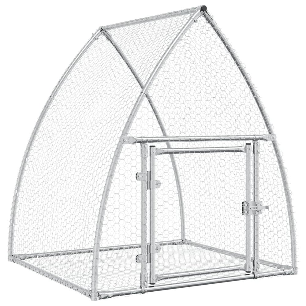 Mhdvray Galvanized Steel Rabbit Hutch 105 x 100 x 120 cm, Stable Outdoor Run for Rabbits, Chickens and Small Animals with Lockable Door