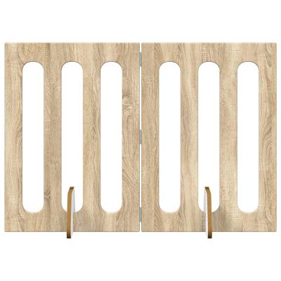 Mhdvray Foldable Indoor Pet Gate, No-Drill Dog Barrier, Sonoma Oak, 100.5 x 38 x 70 cm
