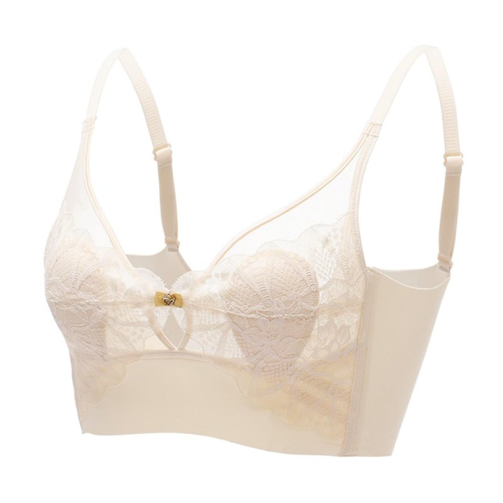 QAJXKZRQF Latex Rabbit-Ear Crystal-Cup French Bra, Ultra-Thin Summer Gathering Lingerie