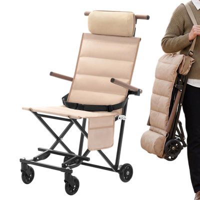 Lightweight Folding Transport Chair for Sitting and Reclining