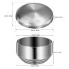 HAKIDZEL Stainless Steel Shaving Bowl with Lid view 2