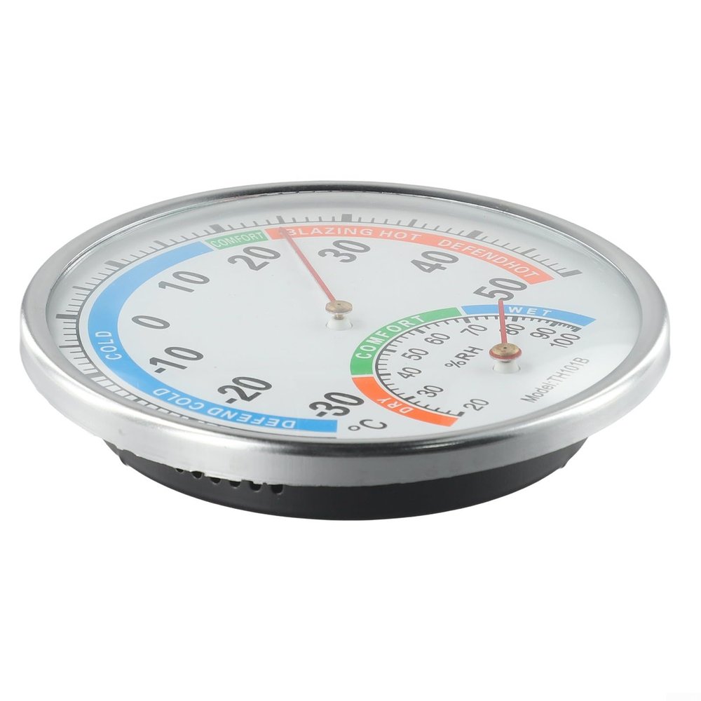 Analog Thermometer-Hygrometer with Metal Housing