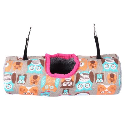 POPETPOP Plush and Linen Hanging Hamster Set with Tunnel